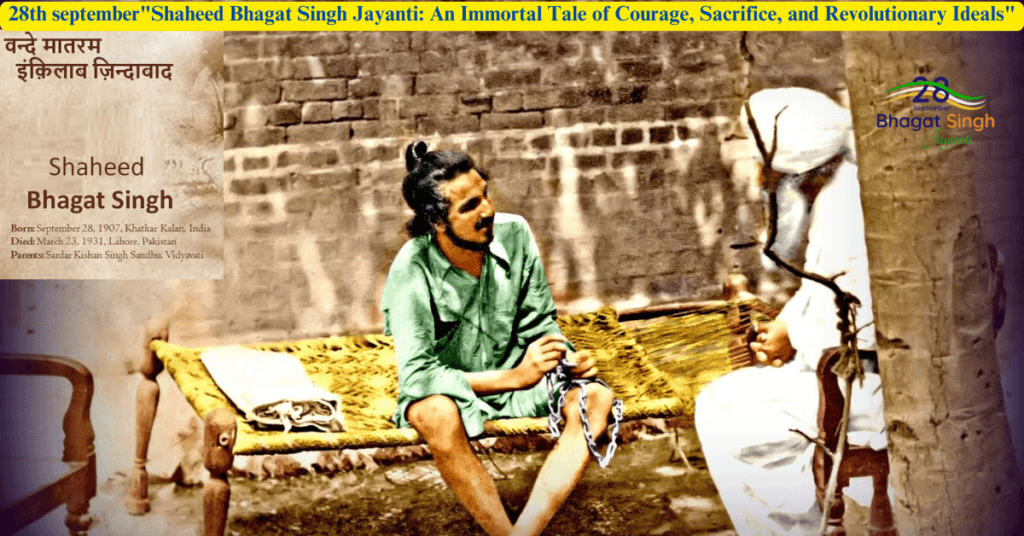 28th september"Shaheed Bhagat Singh Jayanti: An Immortal Tale of Courage, Sacrifice, and Revolutionary Ideals"