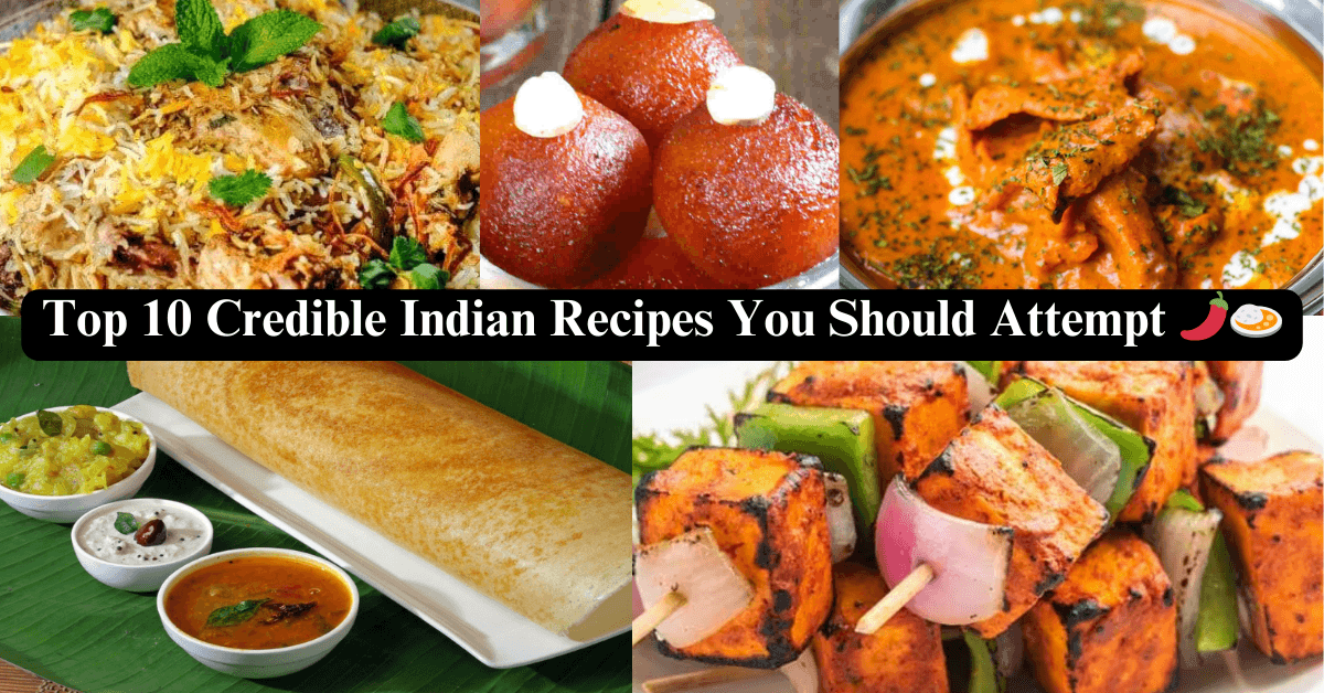 Top 10 Credible Indian Recipes You Should Attempt 🌶️🍛