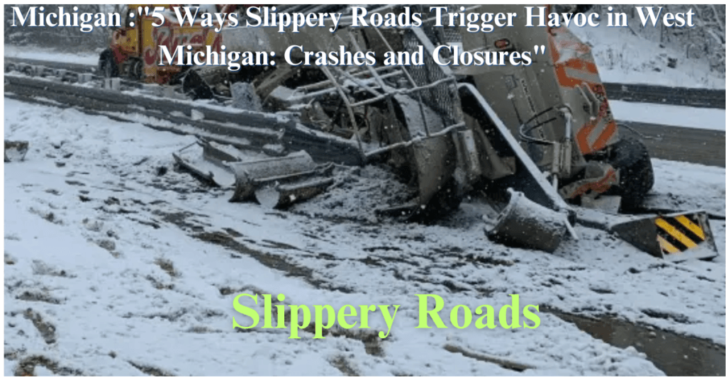 Michigan :"5 Ways Slippery Roads Trigger Havoc in West Michigan: Crashes and Closures"