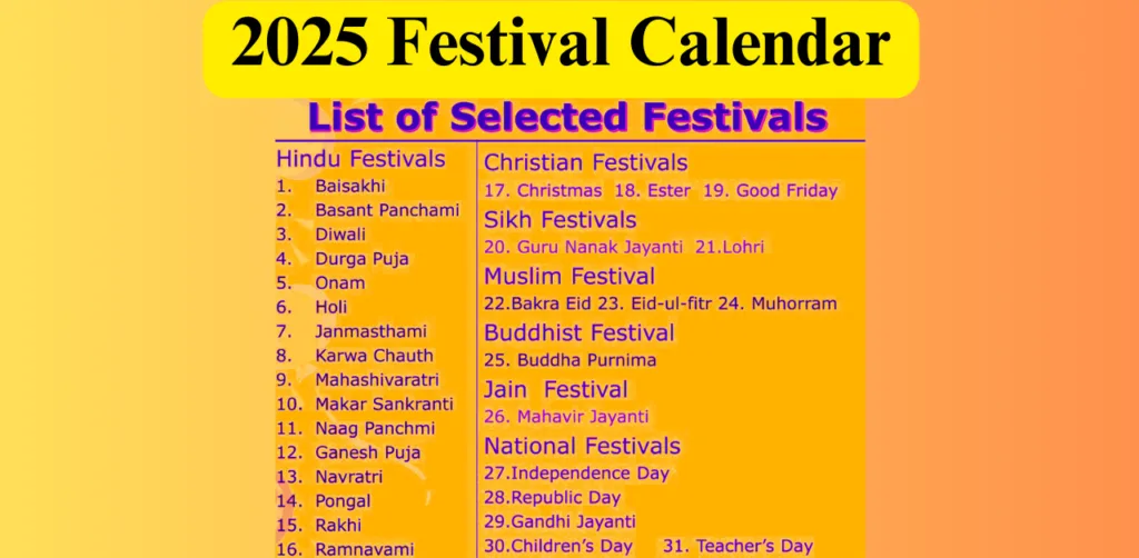 2025 Festival Calendar