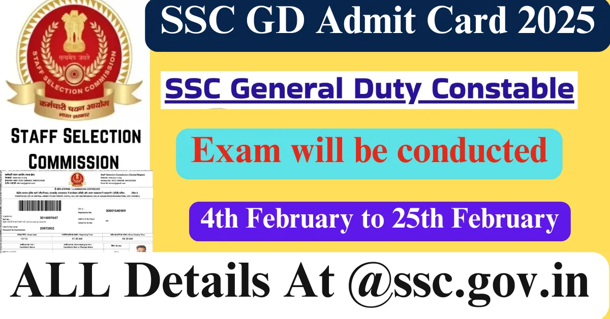 SSC GD Admit Card 2025