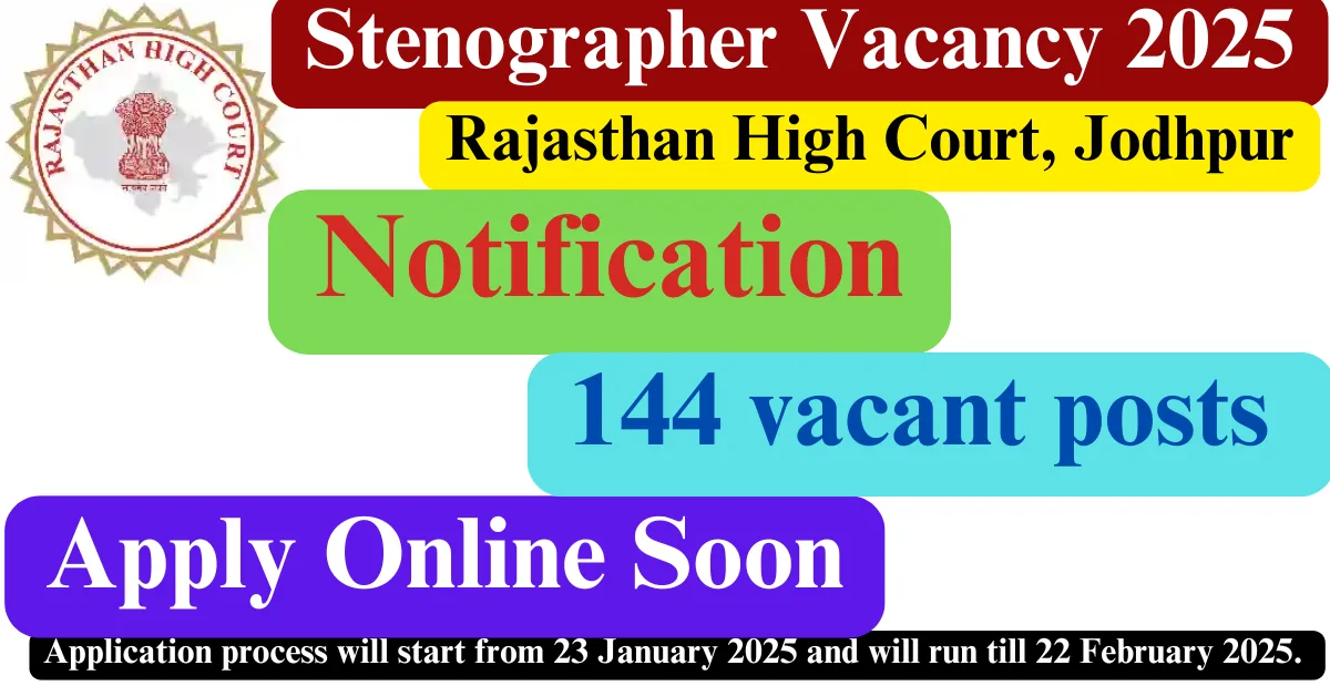 Stenographer Vacancy 2025