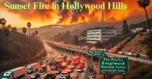 Sunset Fire in Hollywood Hills