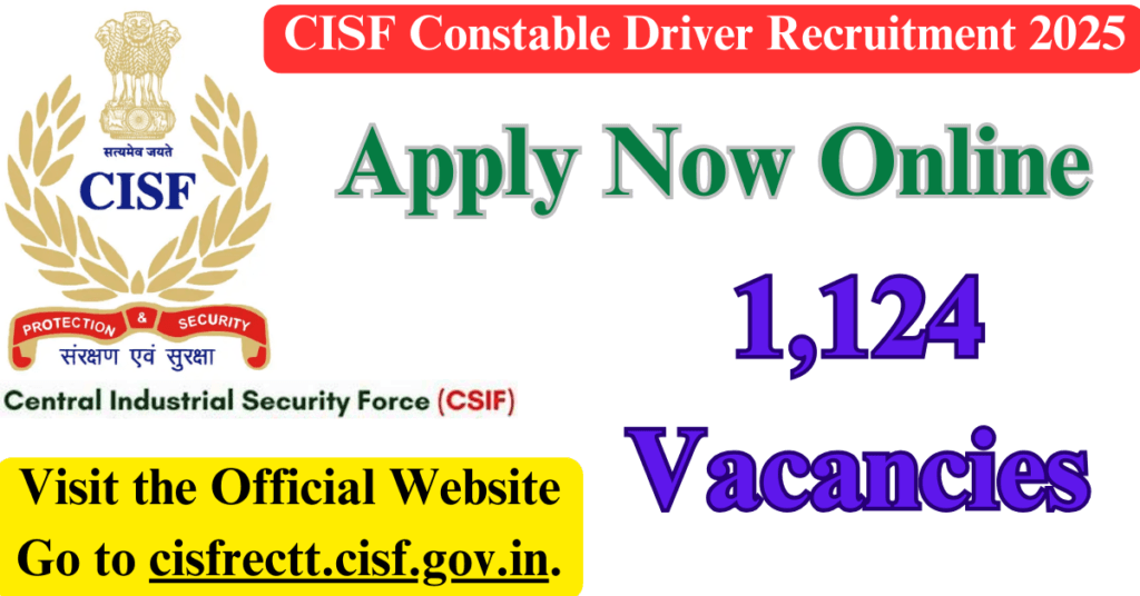 CISF Constable Driver Recruitment 2025