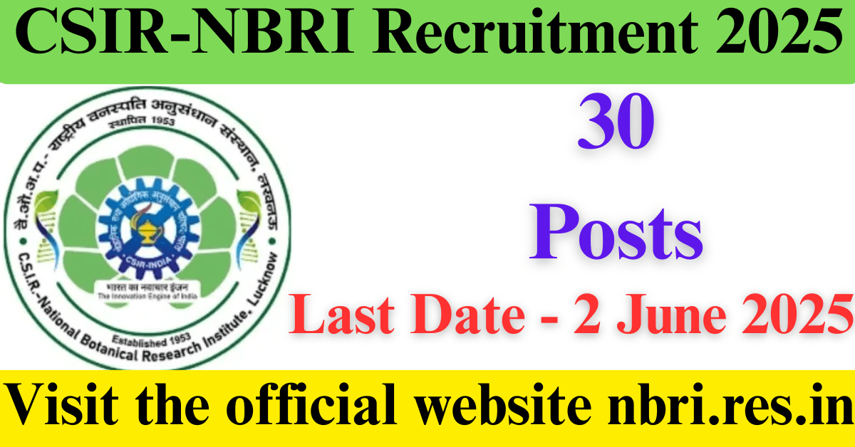 CSIR-NBRI Recruitment 2025
