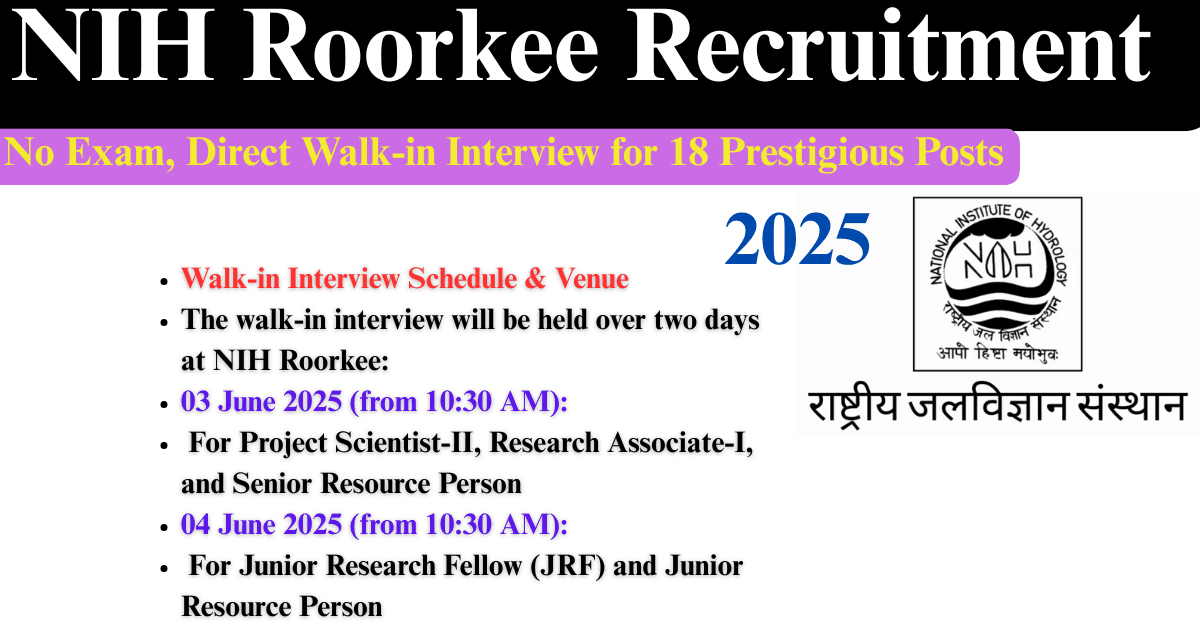 NIH Roorkee Recruitment