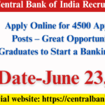 Central Bank of India Recruitment 2025: Apply Online for 4500 Apprentice Posts β Great Opportunity for Graduates to Start a Banking Career Central Bank of India