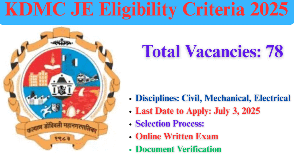 KDMC JE Eligibility Criteria 2025