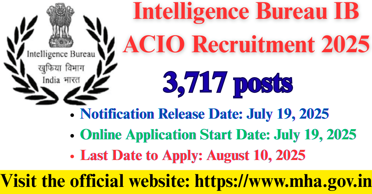 Intelligence Bureau IB ACIO Recruitment 2025