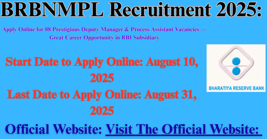 BRBNMPL Recruitment 2025: