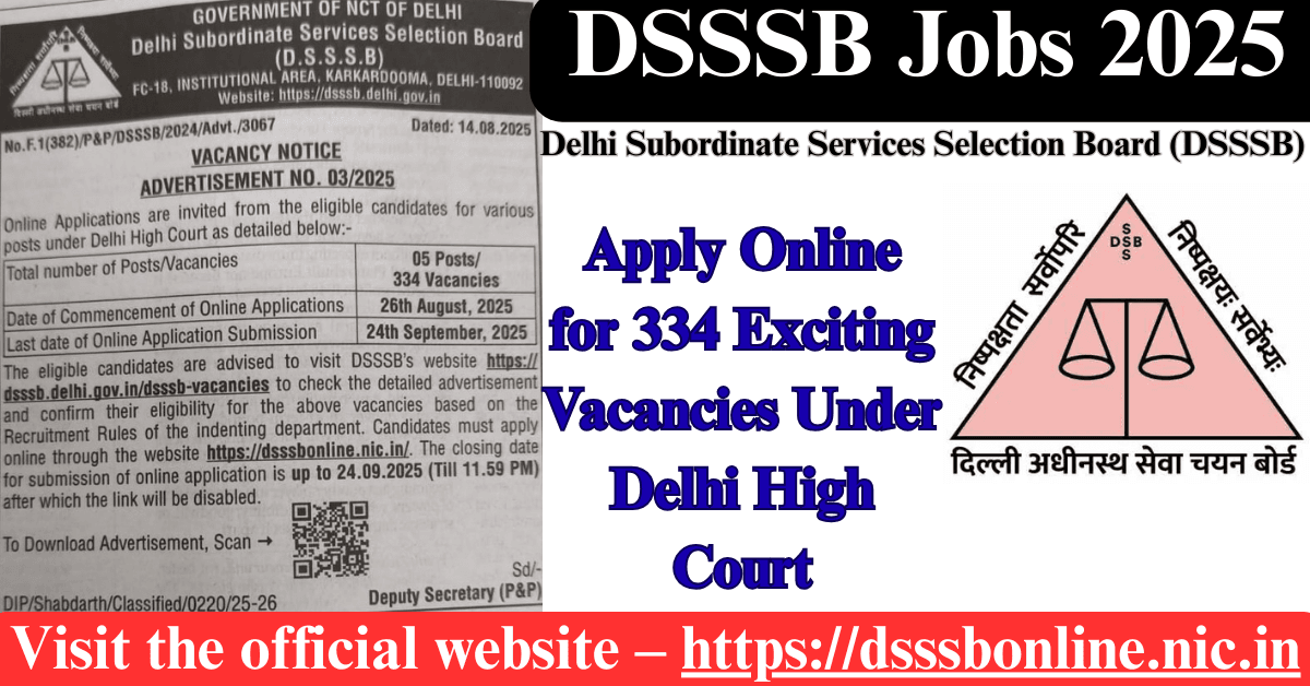 DSSSB Jobs 2025