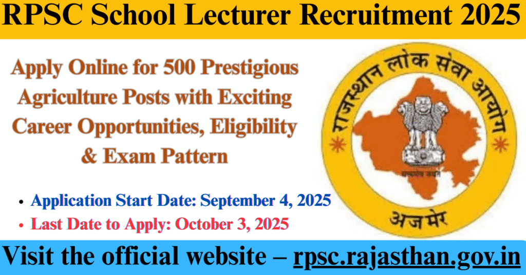 RPSC School Lecturer Recruitment 2025