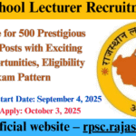 RPSC School Lecturer Recruitment 2025