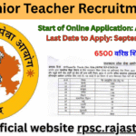 RPSC Senior Teacher Recruitment 2025