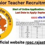 RPSC Senior Teacher Recruitment 2025: Apply Online for 6500 Exciting Vacancies from August 19 RPSC Senior Teacher Recruitment 2025