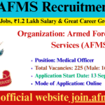 Army AFMS Recruitment 2025: Medical Officer Jobs, ₹1.2 Lakh Salary & Great Career Growth—No Exam Army AFMS Recruitment 2025