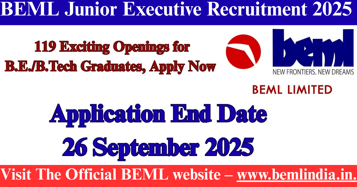 BEML Junior Executive Recruitment 2025