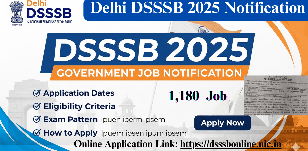 Delhi DSSSB 2025 Notification