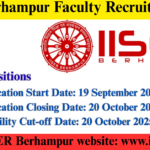 IISER Berhampur Faculty Recruitment 2025