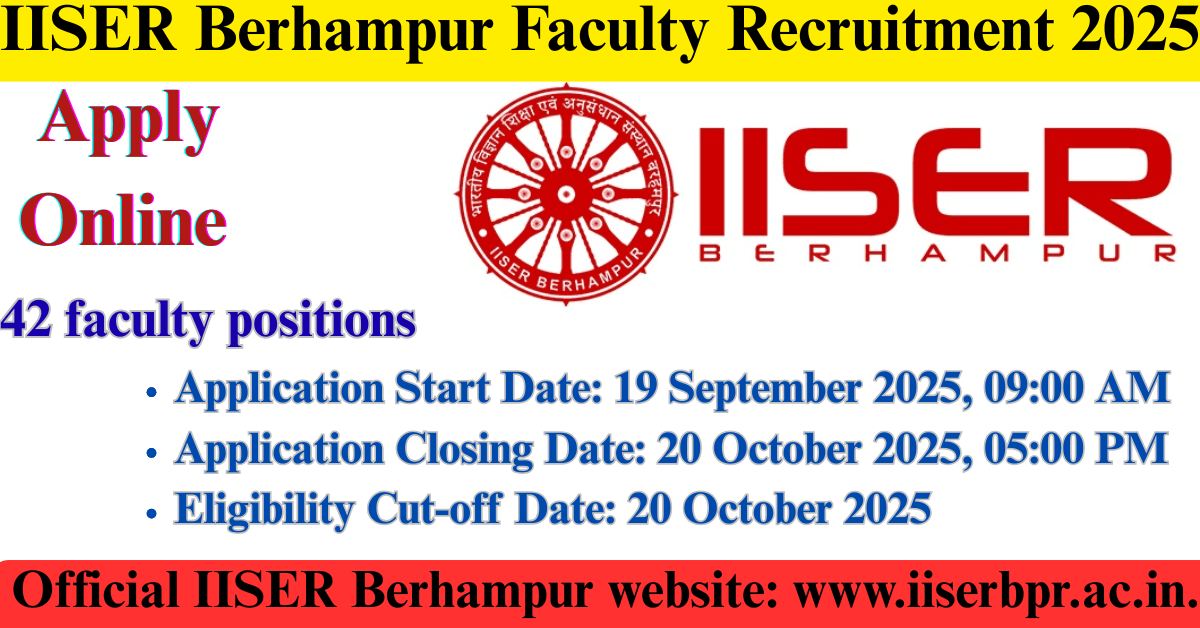 IISER Berhampur Faculty Recruitment 2025