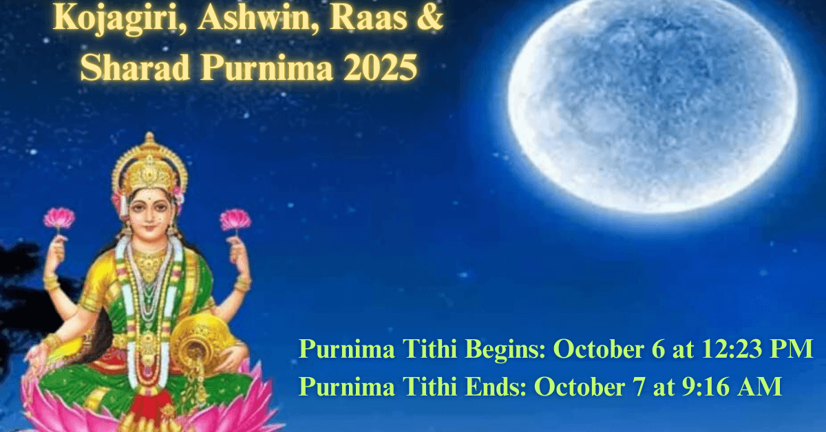 Kojagiri, Ashwin, Raas & Sharad Purnima 2025