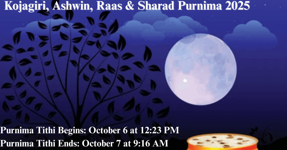 Kojagiri, Ashwin, Raas & Sharad Purnima 2025