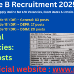 RBI Grade B Recruitment 2025: Great Opportunity to Apply Online for 120 Vacancies, Exam Dates & Details RBI Grade B Recruitment 2025