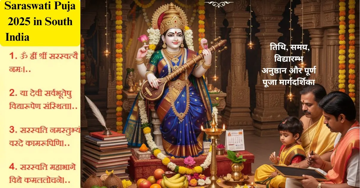 Saraswati Puja 2025 in South India