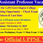 UPPSC Assistant Professor Vacancy 2025