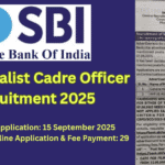 SBI Specialist Cadre Officer Recruitment 2025