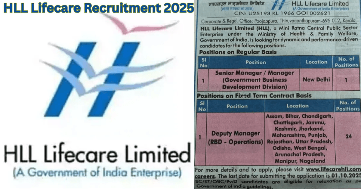 HLL Lifecare Recruitment 2025