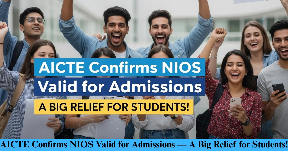 AICTE Confirms NIOS Valid for Admissions — A Big Relief for Students!