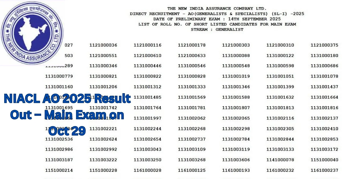NIACL AO 2025 Result Out