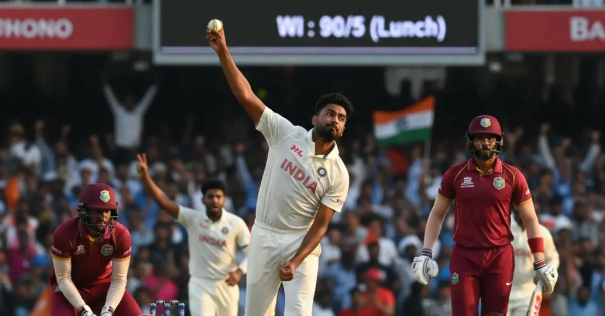 Siraj Destroys Top Order in India vs WI Test