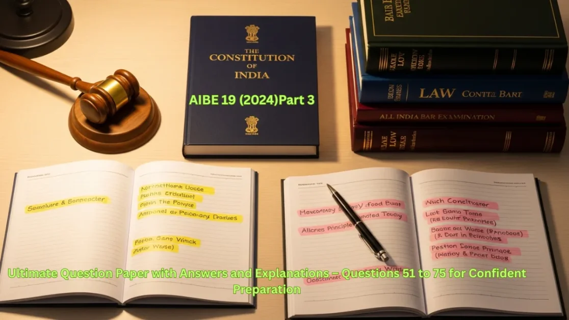 AIBE 19 (2024)Part 3: Ultimate Question Paper with Answers and Explanations – Questions 51 to 75 for Confident Preparation