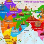Map of India showing eight states celebrating State Formation Day on November 1
