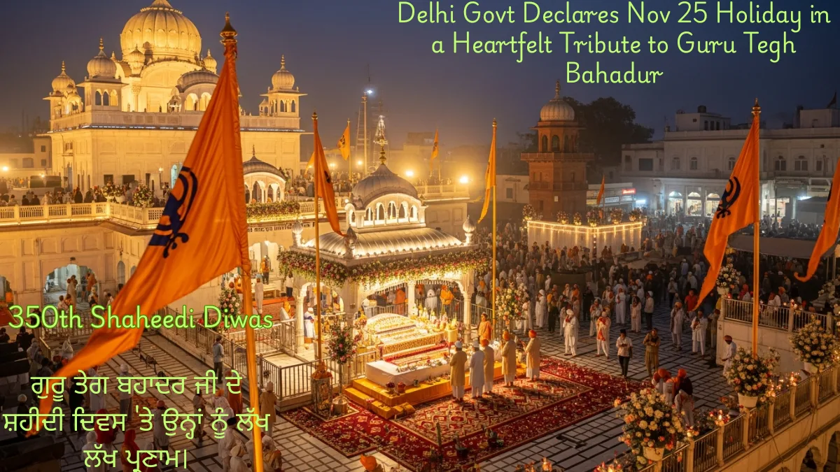 Delhi Govt Declares Nov 25 Holiday in a Heartfelt Tribute to Guru Tegh Bahadur