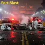 Delhi Red Fort Blast: UAPA Case Filed After 9 Dead; Probe Expands Beyond Capital Police and forensic teams investigating the car explosion near Delhi’s Red Fort after nine deaths, with barricades and emergency lights at the scene