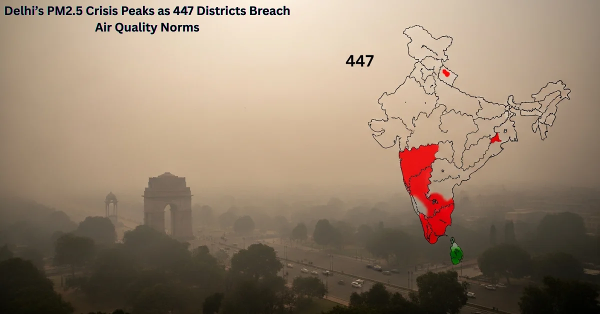Delhi’s PM2.5 Crisis Peaks as 447 Districts Breach Air Quality Norms