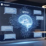 GPT-5.1 ChatGPT Upgrade Explained with futuristic AI interface and neural network visuals