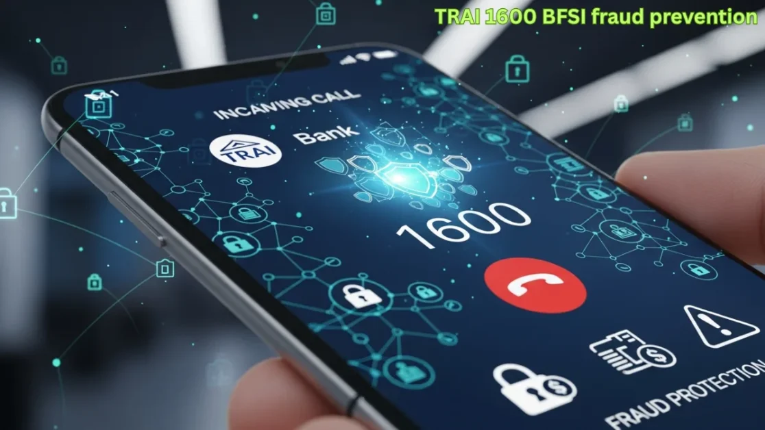TRAI 1600 BFSI fraud prevention rule showing bank calls starting with 1600 from January 1, 2026 to stop financial fraud.