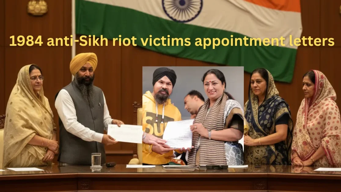 Delhi Chief Minister Rekha Gupta hands appointment letters to families of 1984 anti-Sikh riot victims in a historic justice initiative.