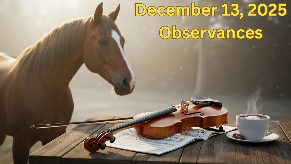 December 13, 2025 observances featuring National Horse Day, National Violin Day, National Cocoa Day, and global unity celebrations