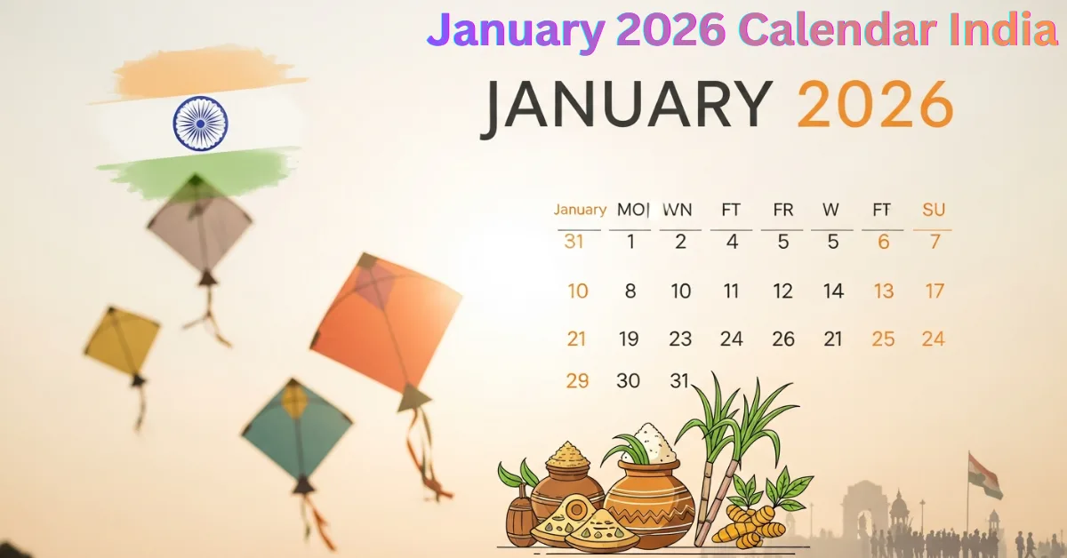 January 2026 calendar India showing holidays, festivals, long weekends and Republic Day highlights