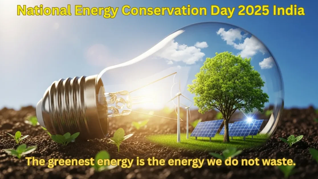 National Energy Conservation Day 2025 highlighting energy saving, renewable power and a greener future for India