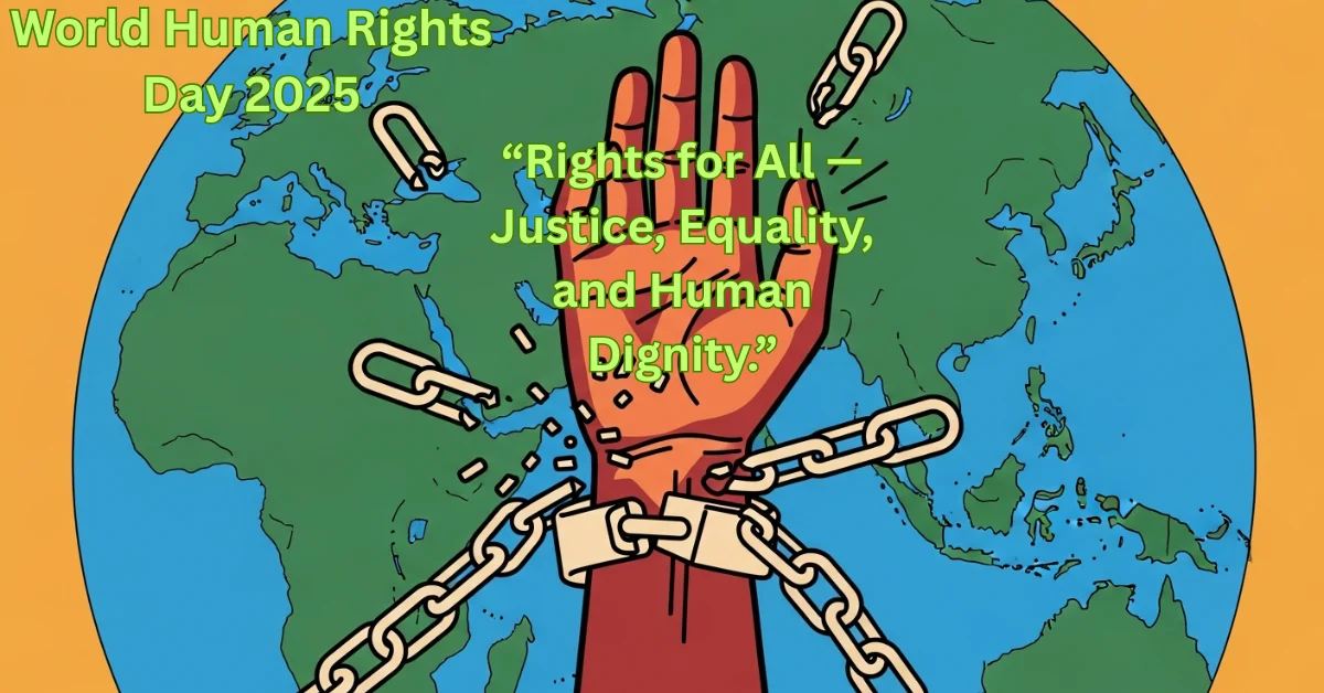 World Human Rights Day 2025 illustration showing freedom, justice and equality on December 10