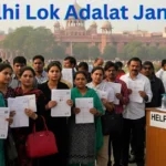 Delhi Lok Adalat on January 10 with citizens booking tokens and settling traffic challan cases at a court complex