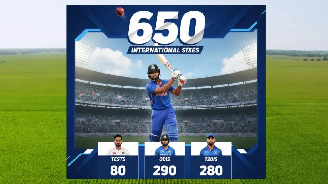 How many sixes has Rohit Sharma hit in international cricket