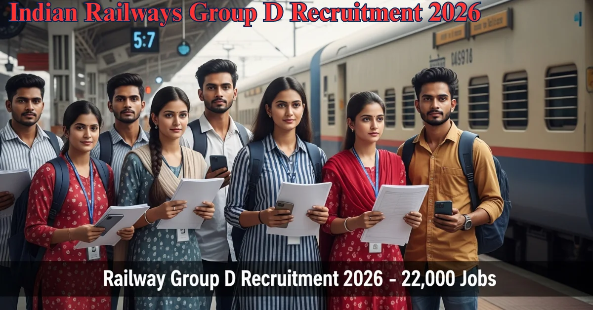 Indian Railways Group D Recruitment 2026 offering 22,000 government jobs for 10th pass candidates – apply online from January 20