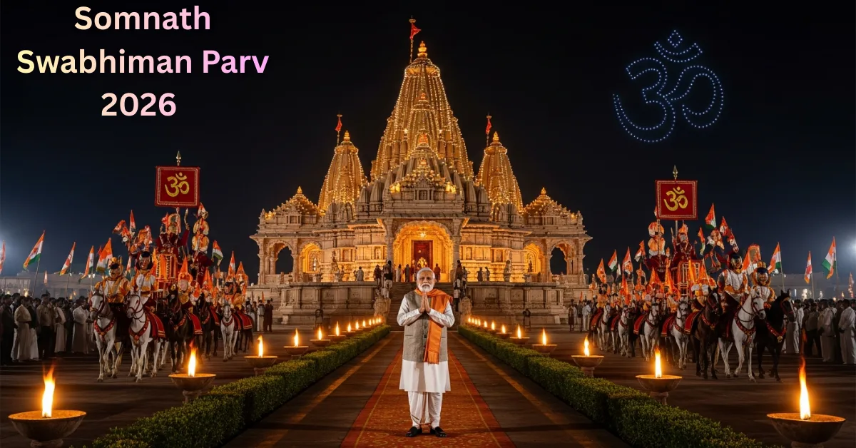 Prime Minister Narendra Modi attends Somnath Swabhiman Parv in Gujarat, marking 1,000 years of faith, valor, and the restoration of the historic Somnath Temple.